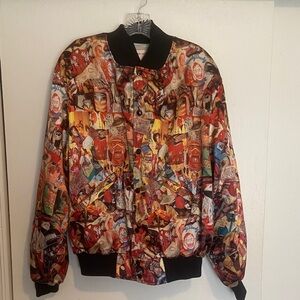Vintage 90s Celeste Stein 50s Nostalgia All Over Print Bomber Jacket